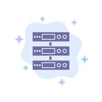 Server Data Storage Cloud Files Blue Icon on Abstract Cloud Background vector