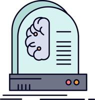 Ai brain future intelligence machine Flat Color Icon Vector