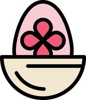 Boiled Boiled Egg Easter Egg Food  Flat Color Icon Vector icon banner Template