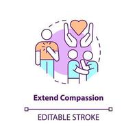 Extend compassion concept icon. Fixing relationship abstract idea thin line illustration. Empathy and kindness. Isolated outline drawing. Editable stroke. vector