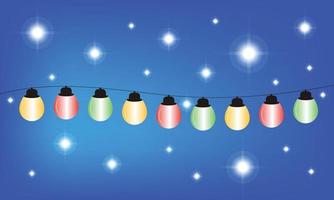 Christmas Background Design Template. Christmas Light in Blue Background with Stars. Christmas Resource Design for graphic design work vector