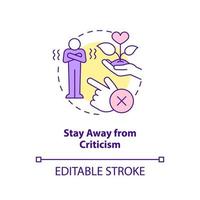 Stay away from criticism concept icon. Solving marital problems abstract idea thin line illustration. Survive toxicity. Isolated outline drawing. Editable stroke. vector