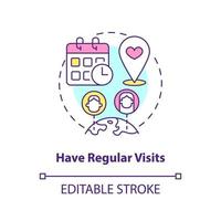 Have regular visits concept icon. Fix long-distance relationship abstract idea thin line illustration. Scheduling meetings. Isolated outline drawing. Editable stroke. vector