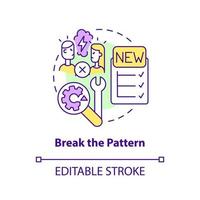 Break pattern concept icon. Fix relationship after fight abstract idea thin line illustration. Constructive conversation. Isolated outline drawing. Editable stroke. vector