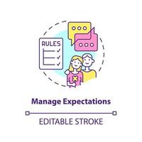 Manage expectations concept icon. Fixing long-distance relationship abstract idea thin line illustration. Set rules. Isolated outline drawing. Editable stroke. vector