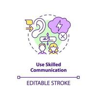 Use skilled communication concept icon. Fixing relationship after big fight abstract idea thin line illustration. Isolated outline drawing. Editable stroke. vector