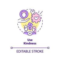 Use kindness concept icon. Fixing broken marriage abstract idea thin line illustration. Being generous to spouse. Isolated outline drawing. Editable stroke. vector