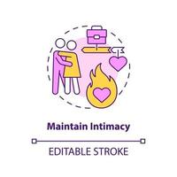 Maintain intimacy concept icon. Keep passion in relationship abstract idea thin line illustration. Intimate connection. Isolated outline drawing. Editable stroke. vector