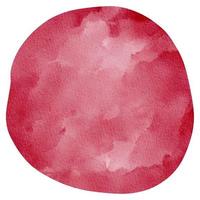 Red Viva Magenta Pastel Watercolor Paint Stain Background Circle, Color 2023 photo