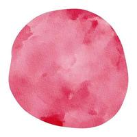 Red Viva Magenta Pastel Watercolor Paint Stain Background Circle, Color 2023 photo