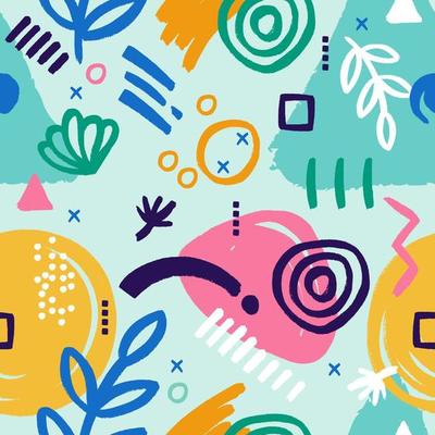 Hand Drawn Brush Seamless Pattern Concept