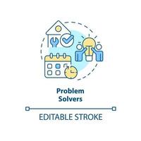 Problem solvers concept icon. Characteristic of good housing developer abstract idea thin line illustration. Isolated outline drawing. Editable stroke. vector