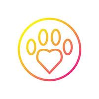 Animal hospital gradient linear vector icon. Keep pet healthy. Caring for animals in shelter. Volunteer program. Thin line color symbol. Modern style pictogram. Vector isolated outline drawing