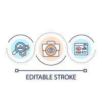 Business analytics loop concept icon. Studying economical processes. Financial information abstract idea thin line illustration. Isolated outline drawing. Editable stroke. vector