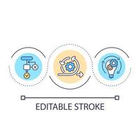 Agility in business planning loop concept icon. Adaptive development strategy. Management abstract idea thin line illustration. Isolated outline drawing. Editable stroke. vector