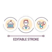 Government and society relations loop concept icon. Social politics methods. Politician work abstract idea thin line illustration. Isolated outline drawing. Editable stroke. vector