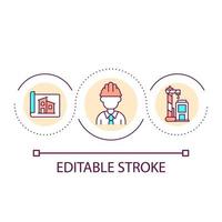 Construction site engineer loop concept icon. Building and infrastructure development. Technology abstract idea thin line illustration. Isolated outline drawing. Editable stroke. vector