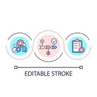 Business planning loop concept icon. Build strategy of corporate growth. Management abstract idea thin line illustration. Isolated outline drawing. Editable stroke. vector