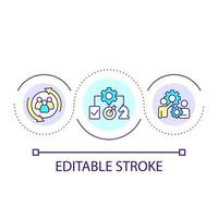 Teambuilding strategy loop concept icon. Effective teamwork. Business communication abstract idea thin line illustration. Isolated outline drawing. Editable stroke. vector