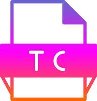 icono de formato de archivo tc vector