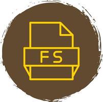 icono de formato de archivo fs vector