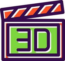 diseño de icono de vector de película 3d