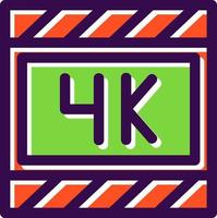 Diseño de icono de vector de película 4k