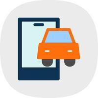 Connected Vehicle Vector Icon Design