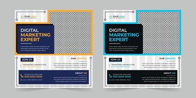 publicación de medios sociales de negocios modernos, agencia de marketing digital promoción de banners corporativos anuncios ventas y diseño de plantilla de vector de banner de descuento.