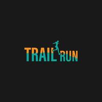 Ultra Trail running logo vector illustration on white background