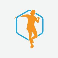 Ultra Trail running logo vector illustration on white background