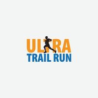 ultra trail running logo vector ilustración sobre fondo blanco