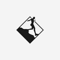 Ultra Trail running logo vector illustration on white background