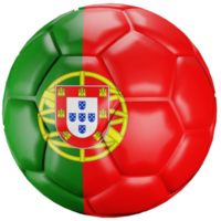 3D-Render-Fußball mit portugiesischer Nationalflagge. png