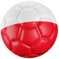 3D render soccer ball with Poland nation flag. png