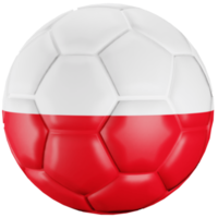 ballon de football de rendu 3d avec le drapeau de la nation pologne. png