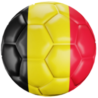 Bola de futebol de renderização 3D com a bandeira da Bélgica png