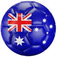 3d geven voetbal bal met Australië natie vlag. png