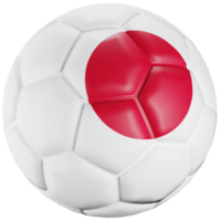 3D render soccer ball with Japan nation flag. png