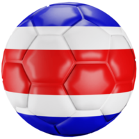 ballon de football de rendu 3d avec le drapeau de la nation costa rica. png