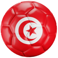 3D render soccer ball with Tunis nation flag. png