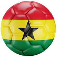 3d geven voetbal bal met Ghana natie vlag. png