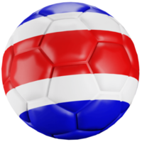 3d geven voetbal bal met costa rica natie vlag. png