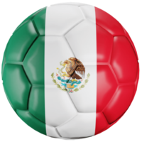 3D render soccer ball with Mexico nation flag. png