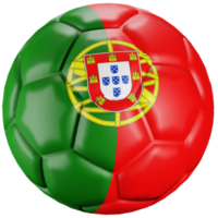 3d framställa fotboll boll med portugal nation flagga. png