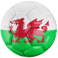 3D render soccer ball with Wales nation flag. png