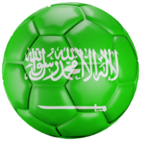 Bola de futebol de renderização 3D com a bandeira da nação da Arábia Saudita. png