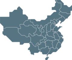 desenho de contorno do mapa da china. png