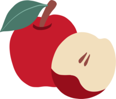 simplicidad manzana dibujo a mano alzada diseño plano. png