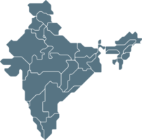outline drawing of india map. png